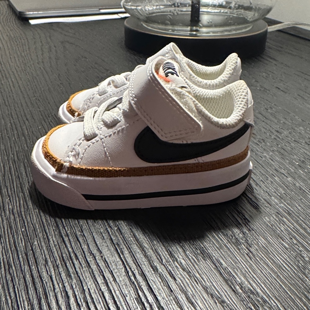 Nike Court Legacy Baby/Toddler White and Gold Sneakers